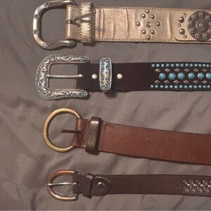 Stylish Women's Belt Set with Turquoise Accents